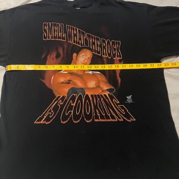 Vintage WWF Can You Smell What The Rock Is Cooking Tee Shirt - Picture 7 of 11